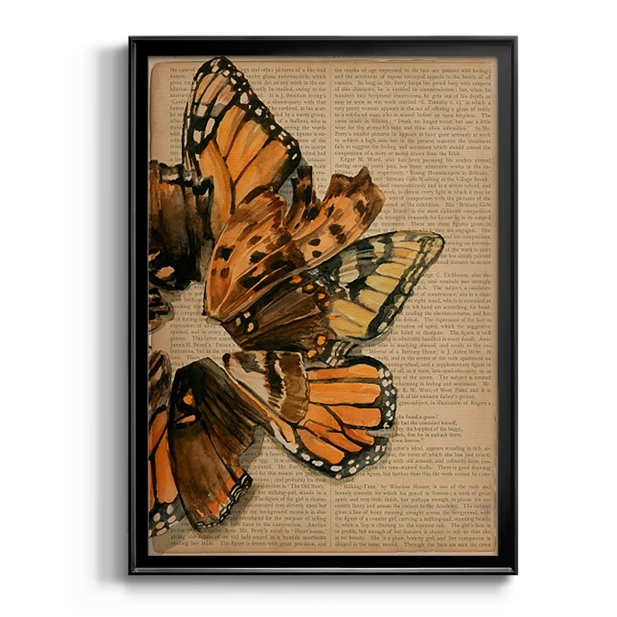 Winged Wreath I - Modern Framed Canvas Print