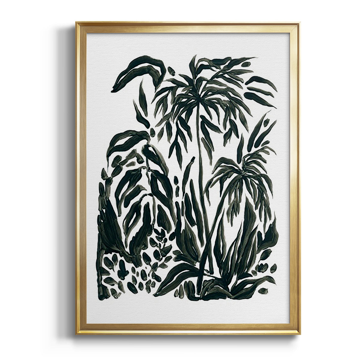 Ink Jungle IV - Modern Framed Canvas Print