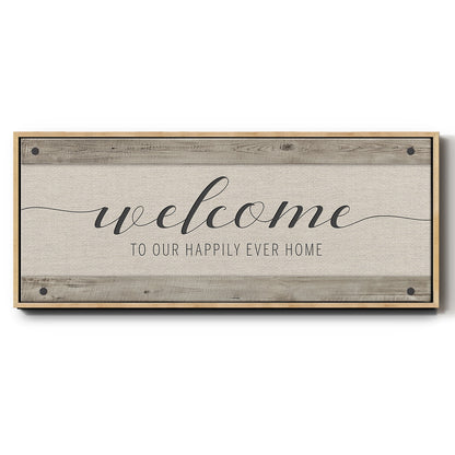 Happily Home - Floater Framed Canvas Print