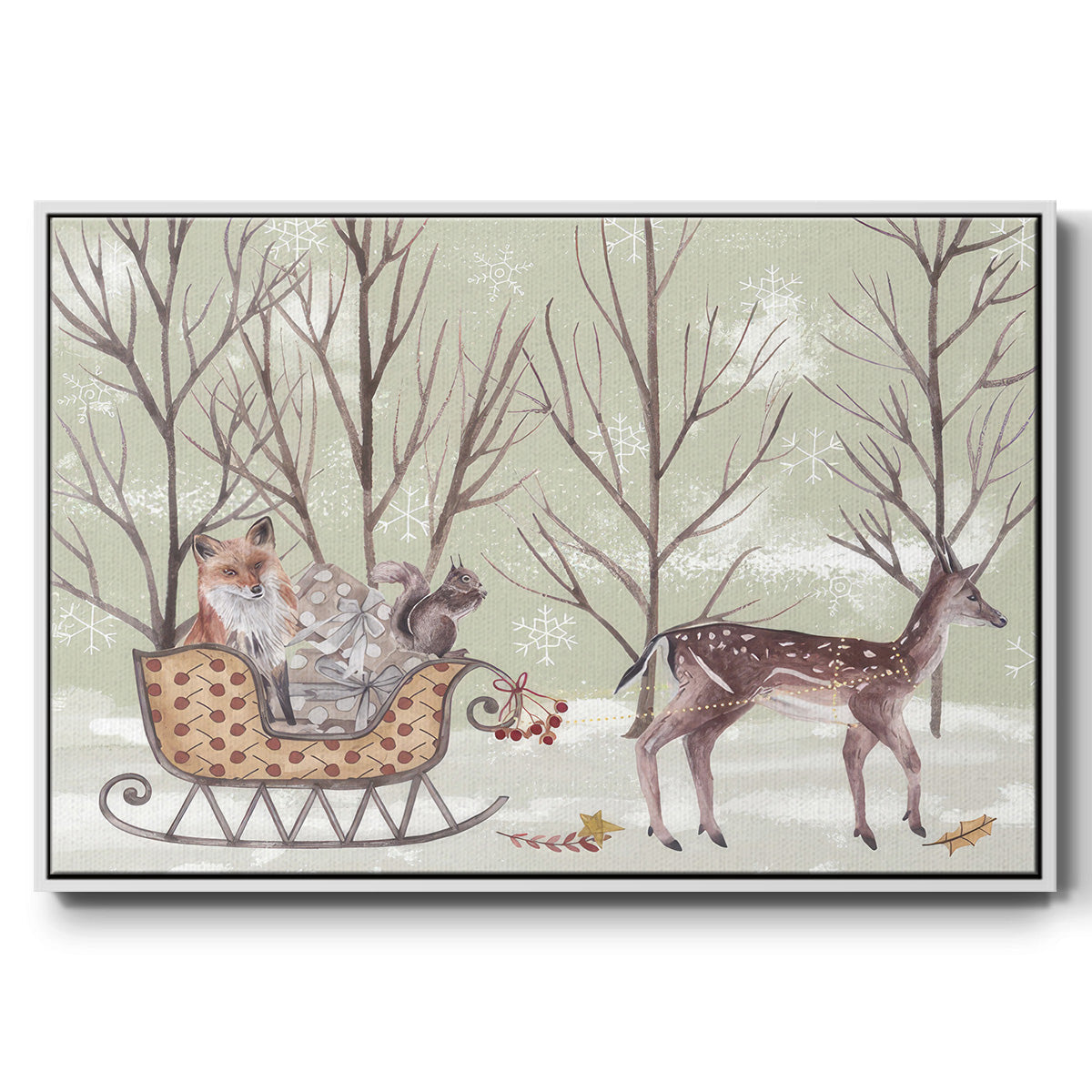 Christmas Time I - Floater Framed Canvas Print