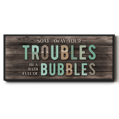 Troubles Bubbles - Floater Framed Canvas Print