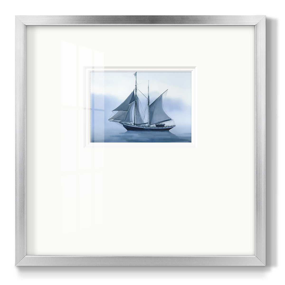 Misty Sail - Double Matboard Framed Print