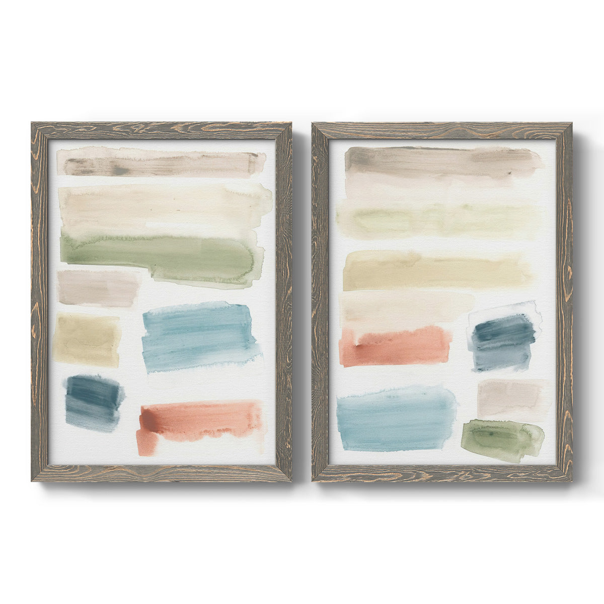 Watercolor Swatches I - Premium Framed Canvas 2 Piece Set - Ready to Hang