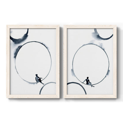 Woman in the Moon I - Premium Framed Canvas 2 Piece Set - Ready to Hang