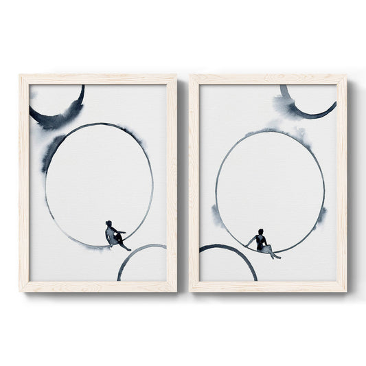 Woman in the Moon I - Barnwood Framed Canvas Set