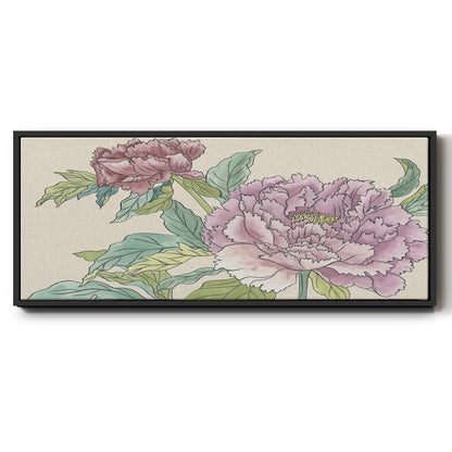 Peony Blooms I - Floater Framed Canvas Print
