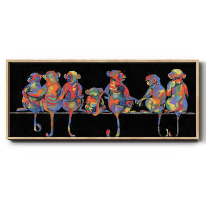Fun Monkeys - Floater Framed Canvas Print