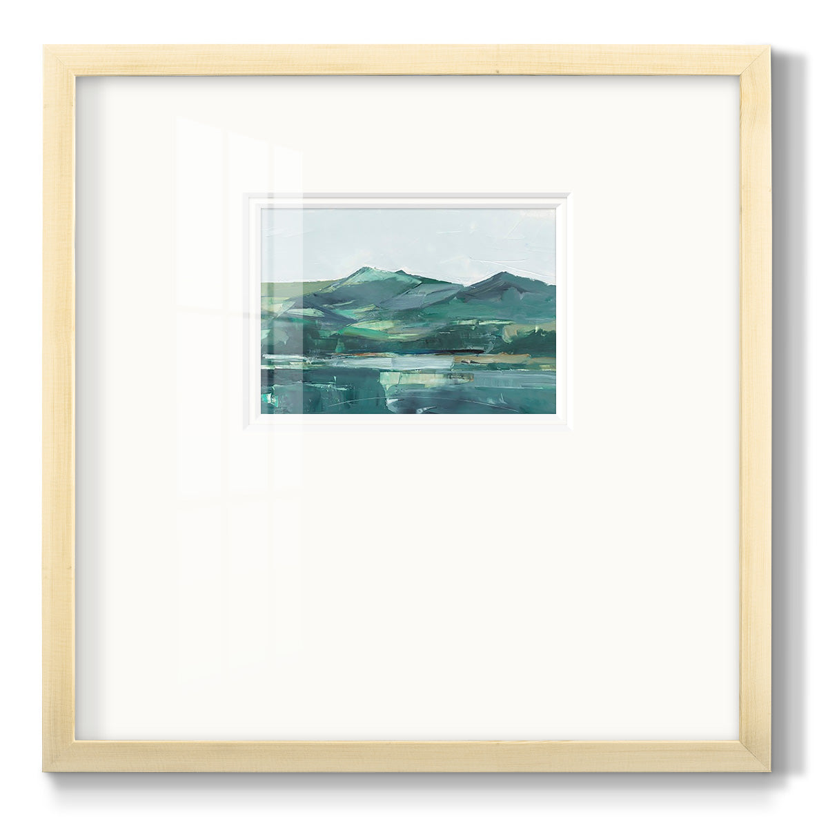 Green Grey Mountains II - Double Matboard Framed Print