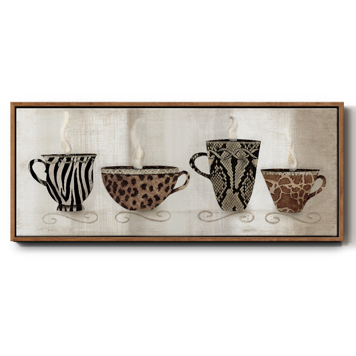 Coffee Skins I - Floater Framed Canvas Print