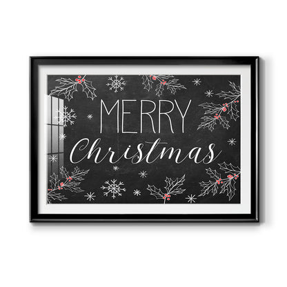 Merry Christmas Chalkboard - Modern Framed Art Print