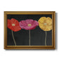 Contemporary poppy flower artwork printed on canvas in an ornate traditional gold frame.