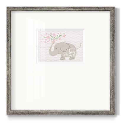 Floral Elephant - Double Matboard Framed Print