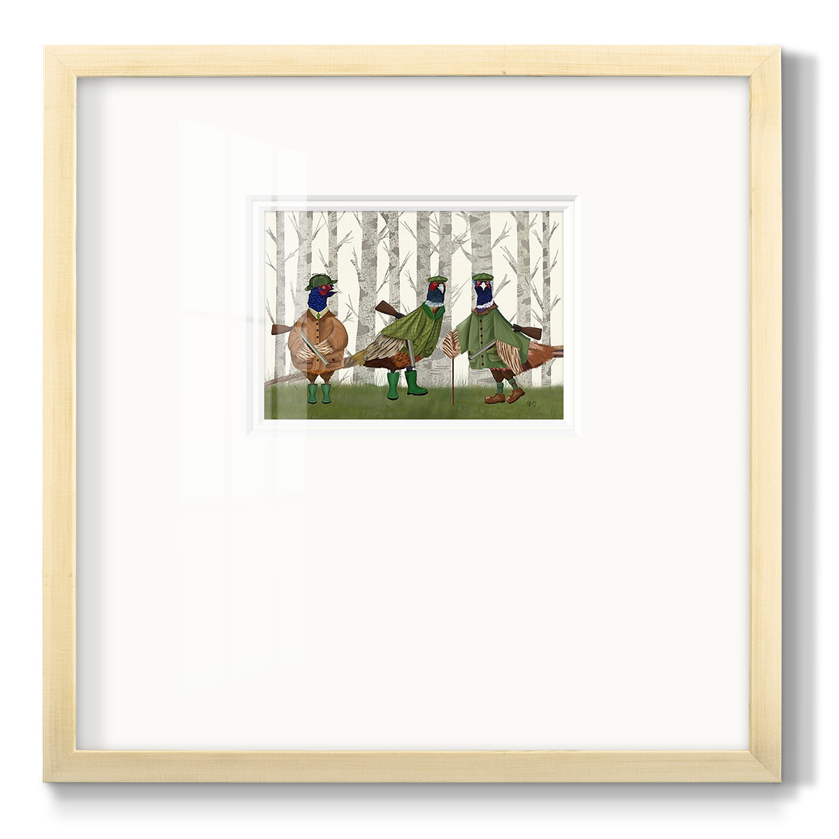 Pheasant Shooting Party Group 2 - Double Matboard Framed Print