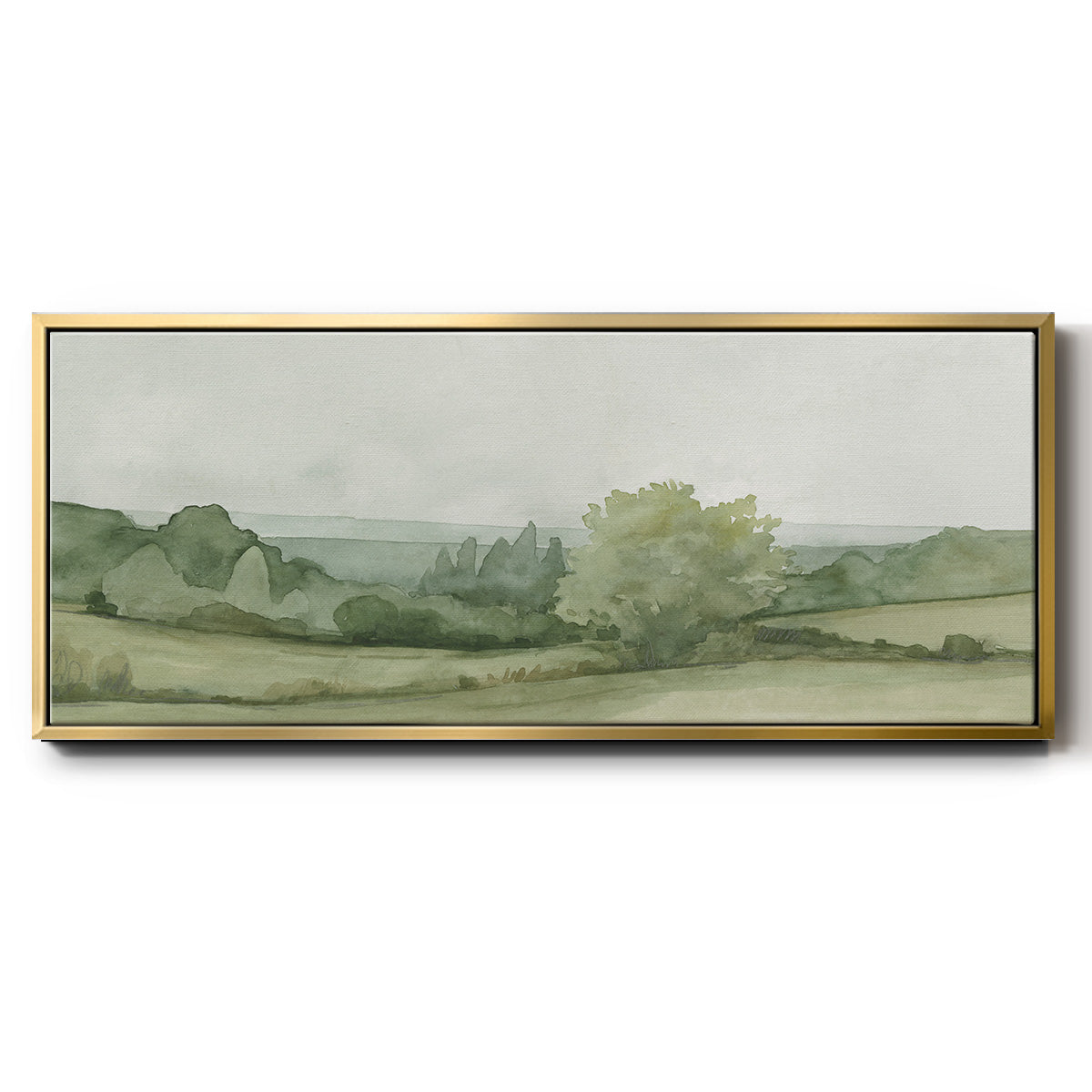 Vintage Landscape Sketch II - Floater Framed Canvas Print