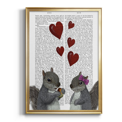 Squirrel Love - Modern Framed Canvas Print