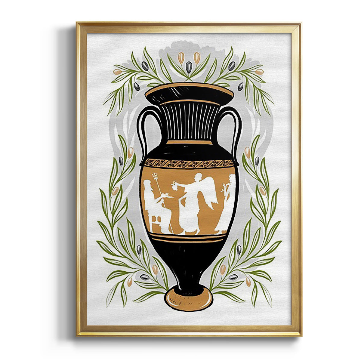 Greek Vases II - Modern Framed Canvas Print
