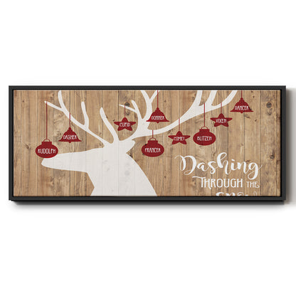 Dashing Through The Snow - Floater Framed Canvas Print