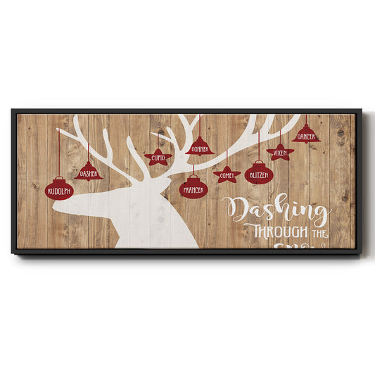 Dashing Through The Snow - Floater Framed Canvas Print