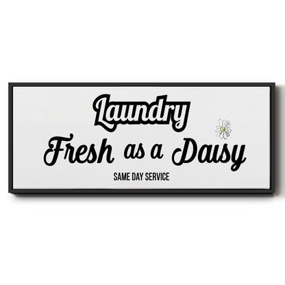 Daisy Laundry - Floater Framed Canvas Print
