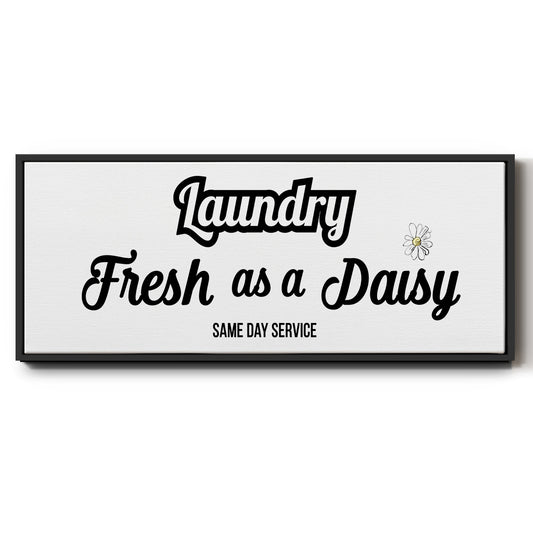 Daisy Laundry - Floater Framed Canvas Print