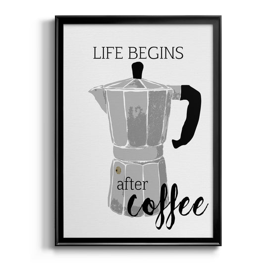 Begins After Coffee - Modern Framed Canvas Print