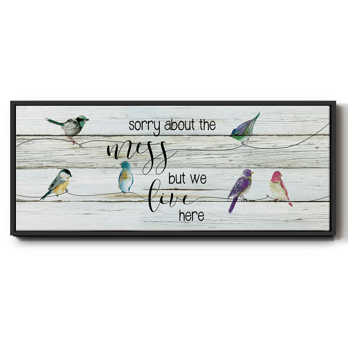 We Live Here - Floater Framed Canvas Print