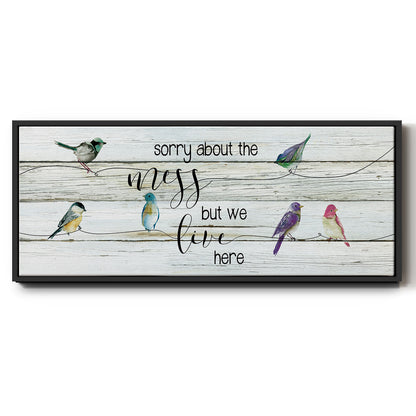 We Live Here - Floater Framed Canvas Print