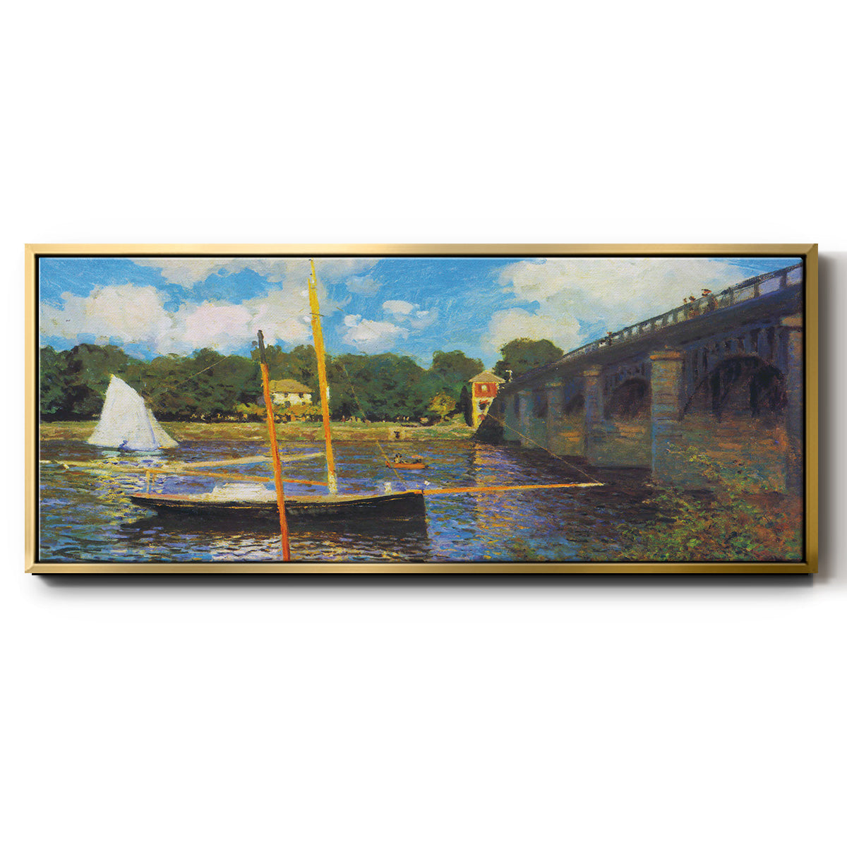 The Road Bridge, Argenteuil - Floater Framed Canvas Print