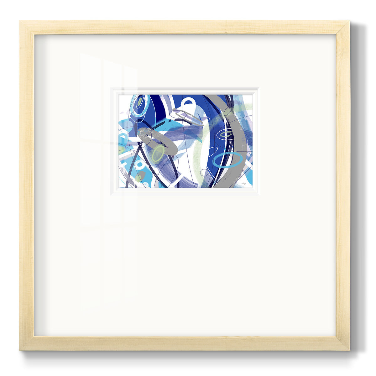 Blue Flow Premium Framed Print Double Matboard