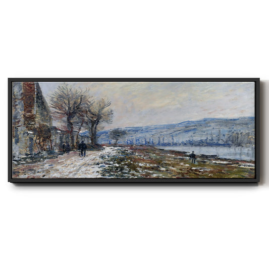 The Seine at Lavacourt, Effect of Snow, 1879 - Floater Framed Canvas Print