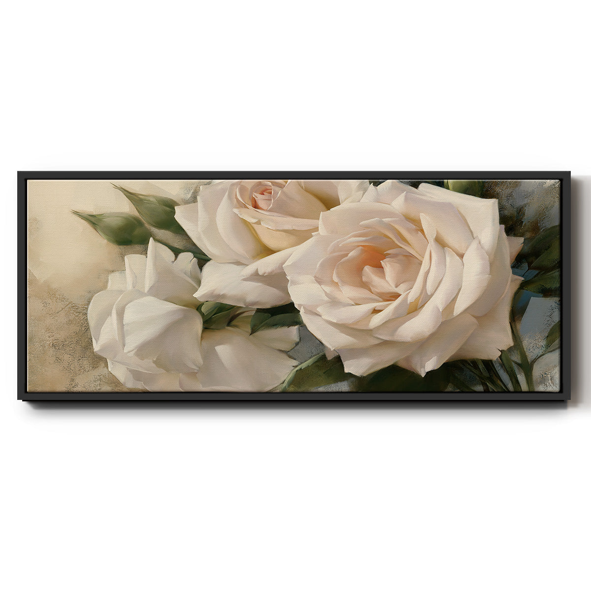 La Roseraie II - Floater Framed Canvas Print