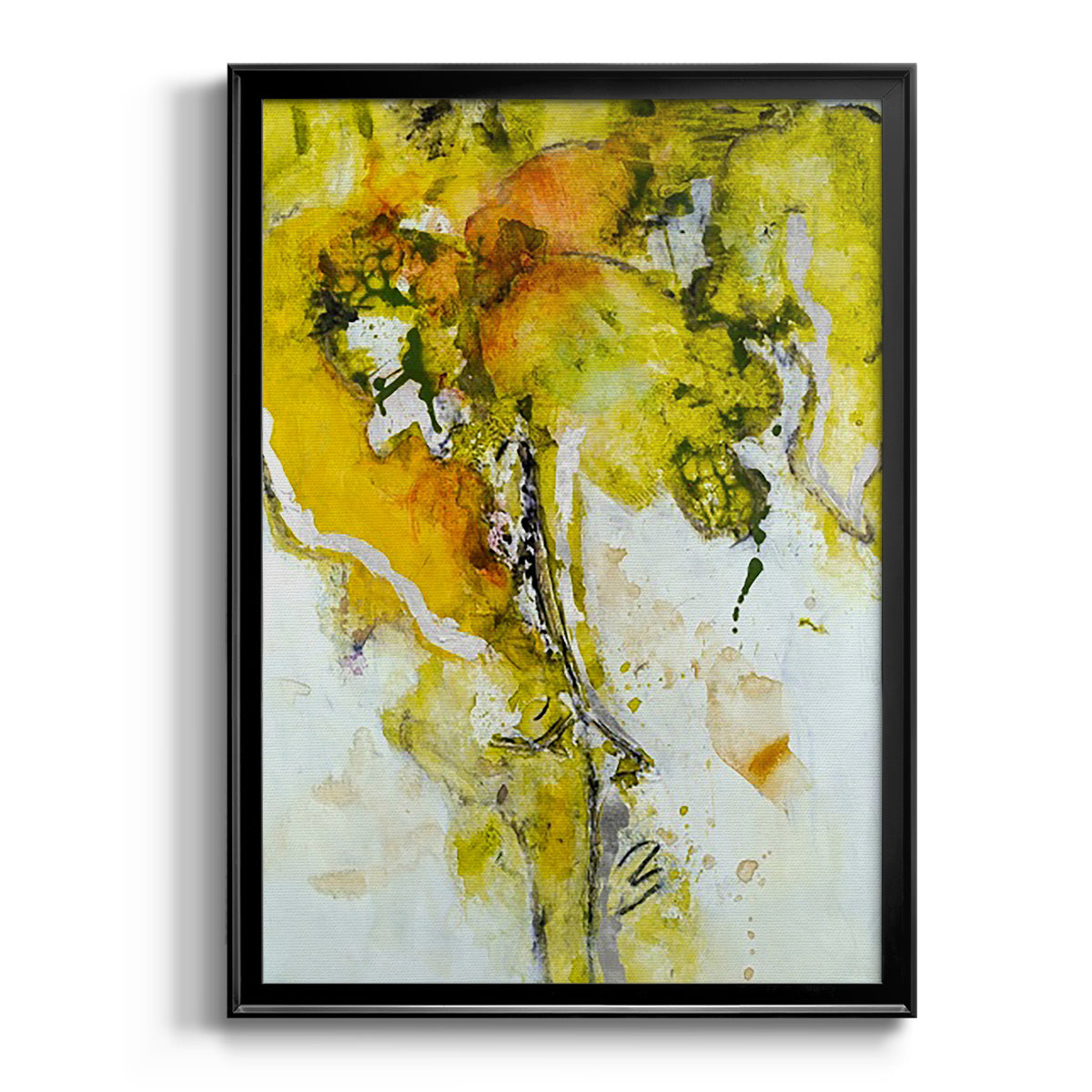 Golden Foliage II - Modern Framed Canvas Print