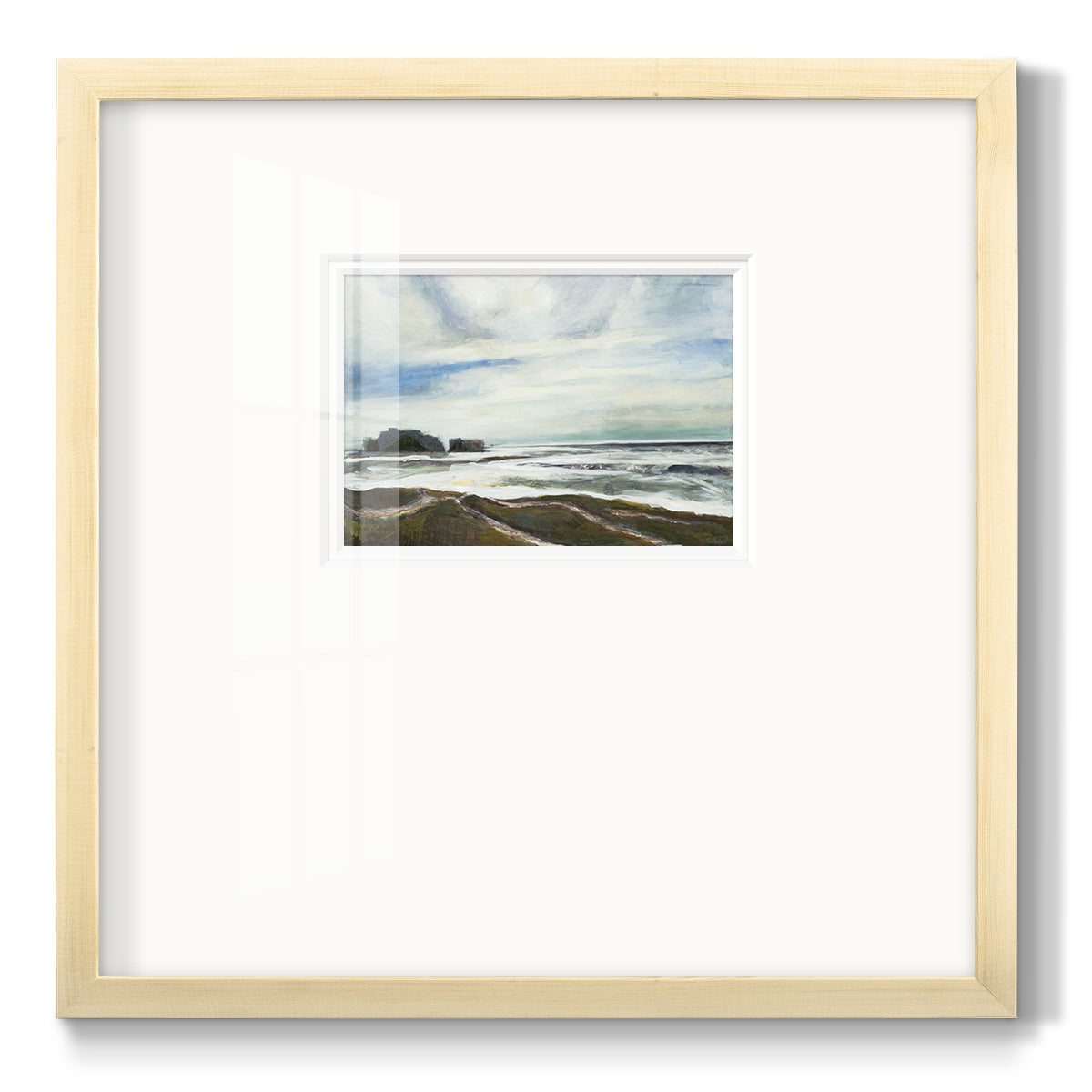 Abstract Rigid Coast Landscape - Double Matboard Framed Print