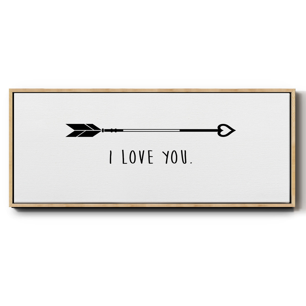 Love Arrow I - Floater Framed Canvas Print