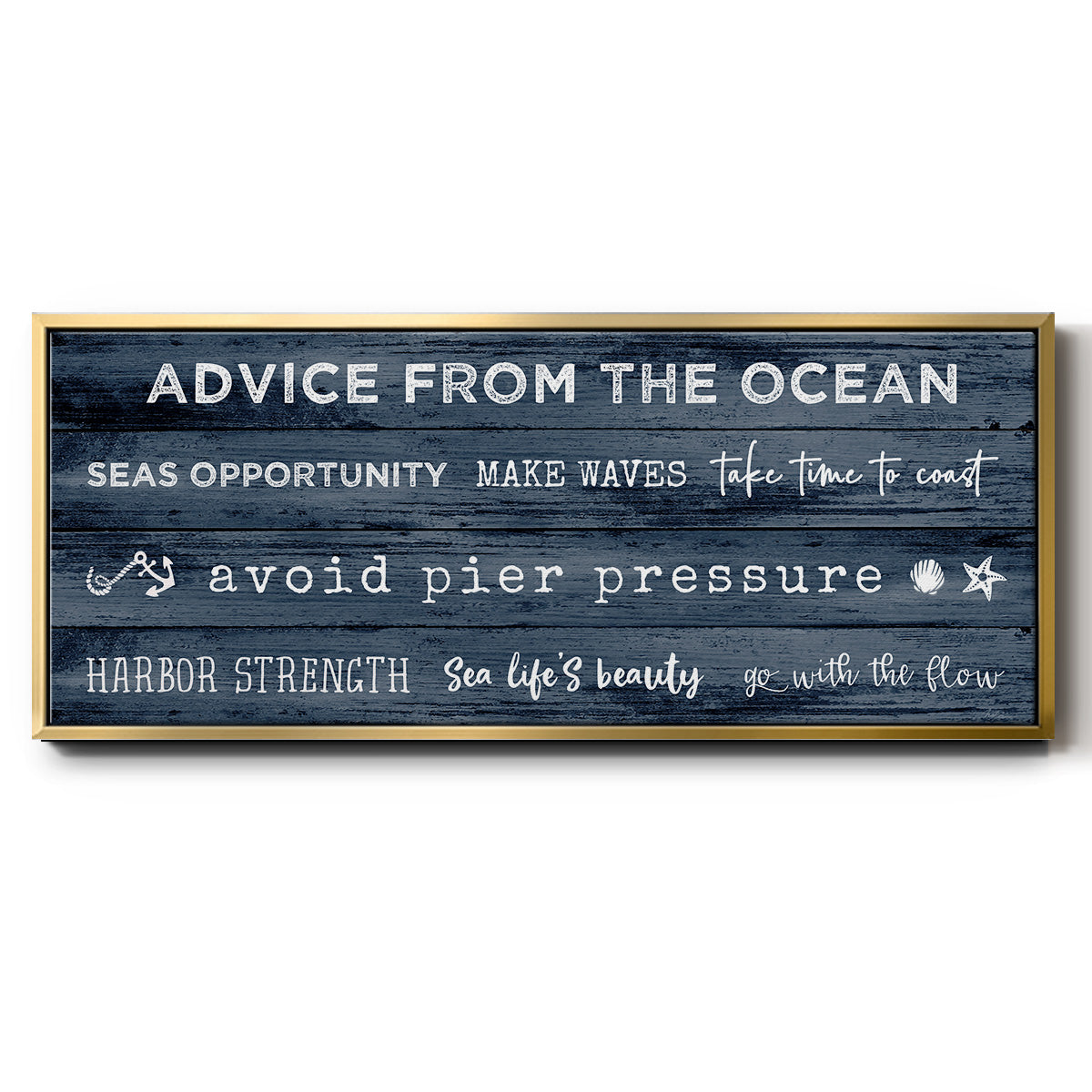 Navy Ocean - Floater Framed Canvas Print
