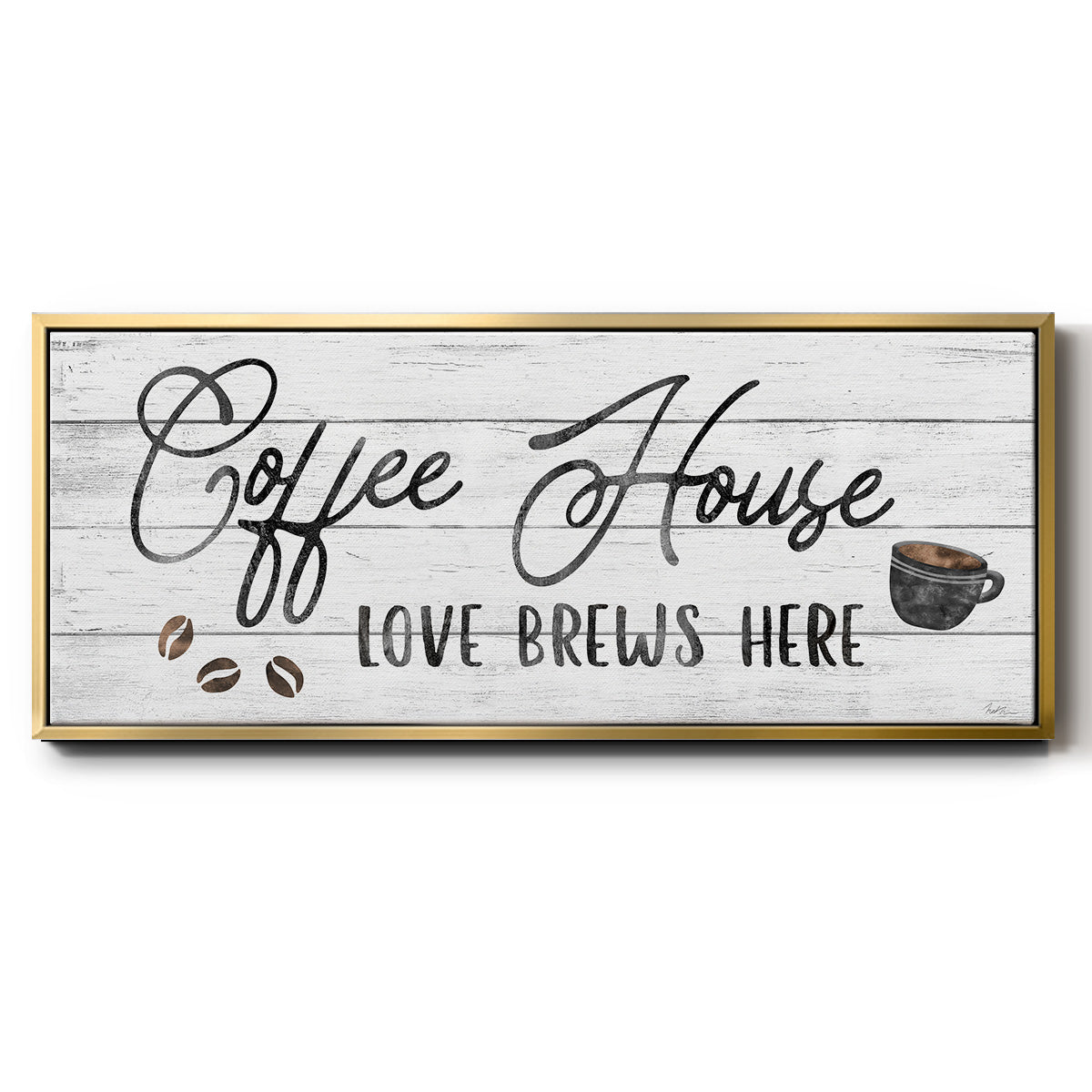 Love Brews - Floater Framed Canvas Print