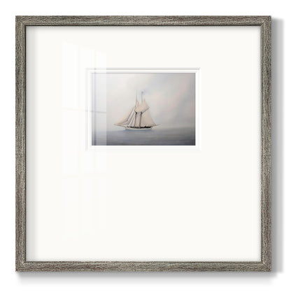 Foggy Sail III Premium Framed Print Double Matboard