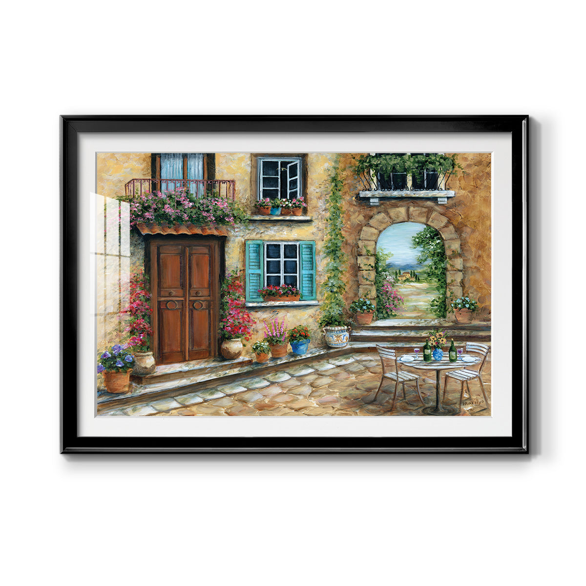 Tuscan Courtyard Premium Framed Print - Ready to Hang