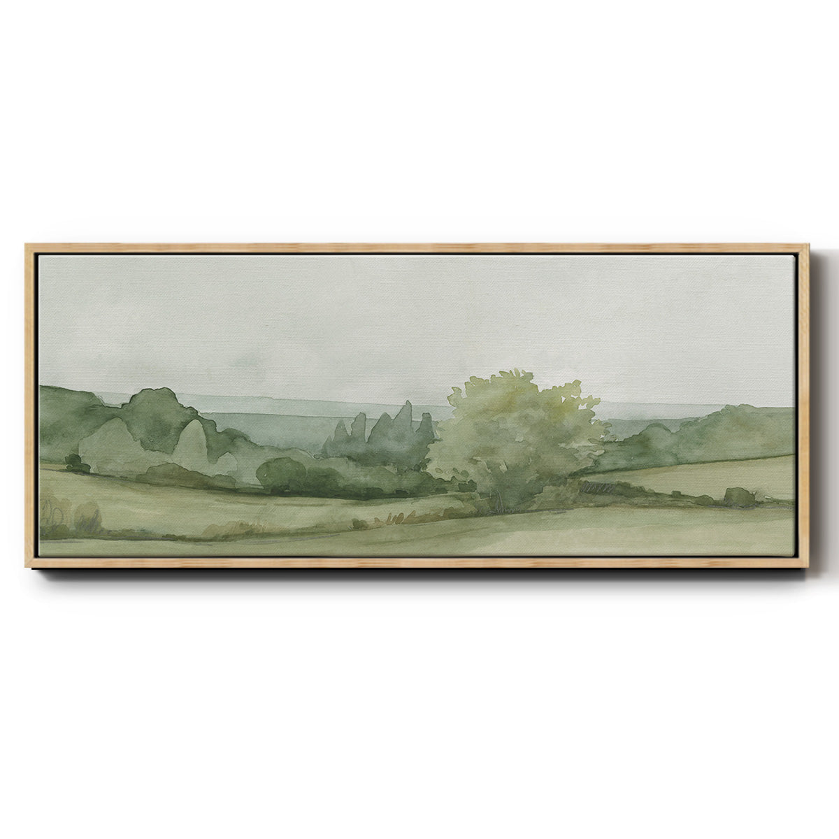 Vintage Landscape Sketch II - Floater Framed Canvas Print