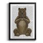 Bear and Hand Heart - Modern Framed Canvas Print