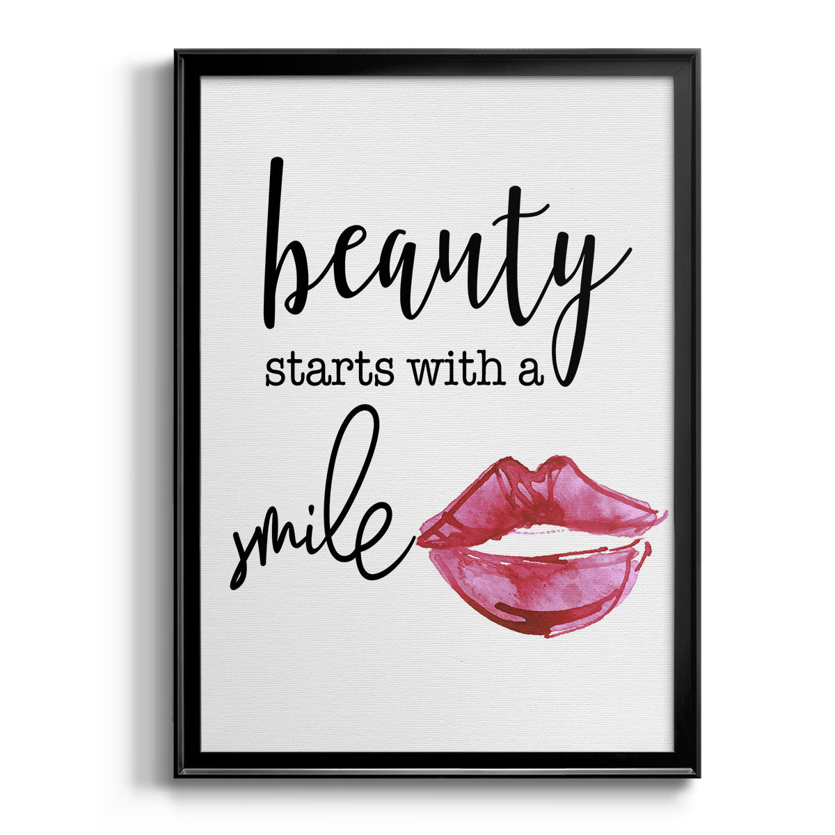 Beauty Starts With A Smile - Modern Framed Canvas Print