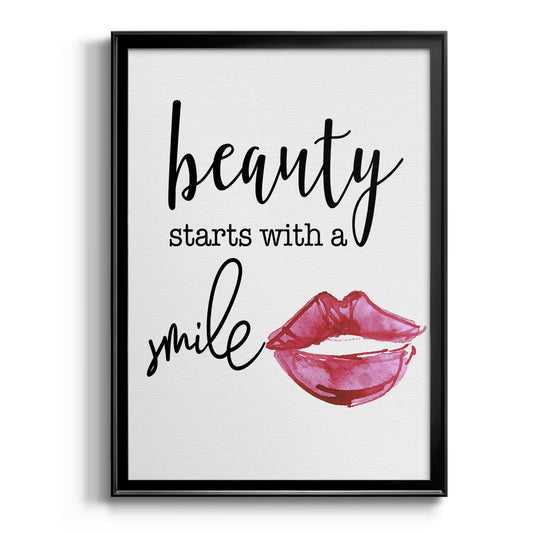 Beauty Starts With A Smile - Modern Framed Canvas Print