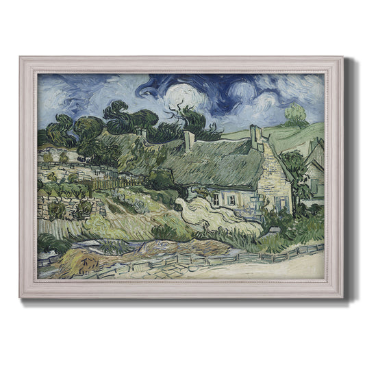 Thatched Cottages at Cordeville - Ornate Framed Canvas Print