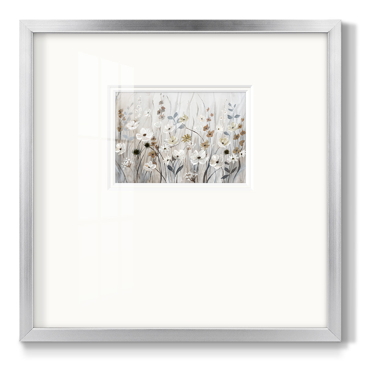 Misty Meadow Field - Double Matboard Framed Print
