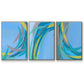 Circulating Flow I - Framed Premium Gallery Wrapped Canvas L Frame 3 Piece Set - Ready to Hang