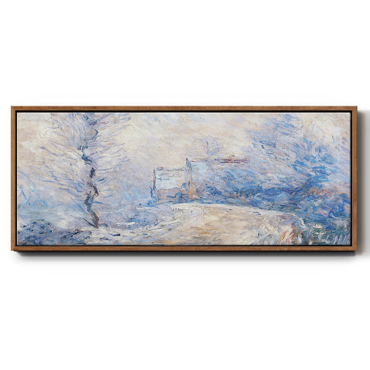 The Entrance to Giverny Under the Snow, 1885 - Floater Framed Canvas Print
