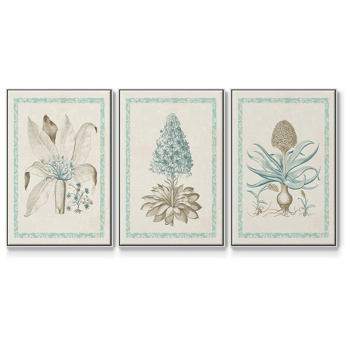 Willow Blue Besler IV - Floater Framed Canvas Set
