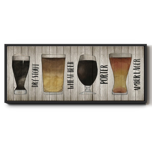 Beer Chart II - Floater Framed Canvas Print
