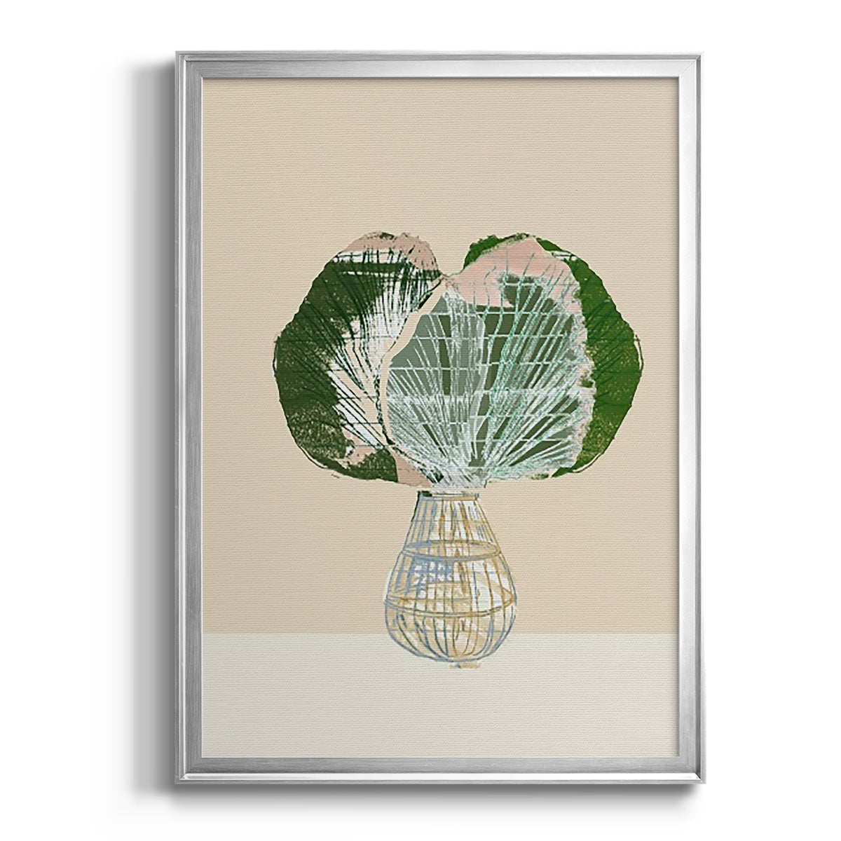 Woven Tropical Leaf I - Modern Framed Canvas Print