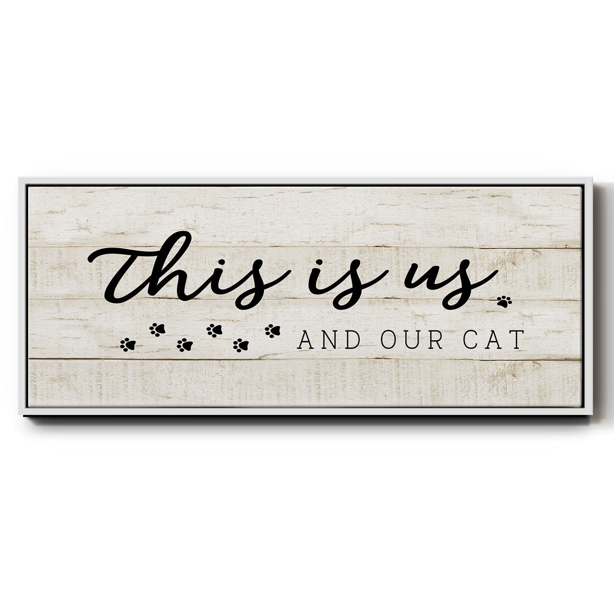 Us and Our Cat - Floater Framed Canvas Print